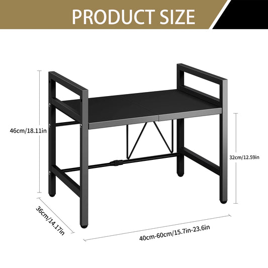 Erweiterbarer Mikrowellen-Regal-Organizer 42–64 cm – Rostfrei für Küche & Arbeitsplatte