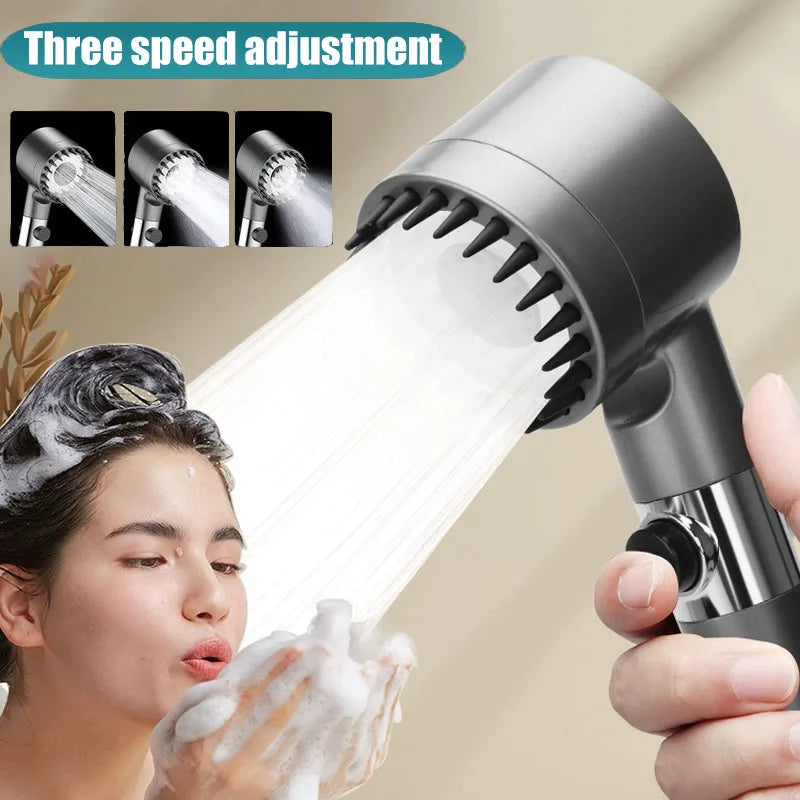 Duschkopf mit 3 Einstellungen – Druckerhöhend, Massagefunktion & Filter | ABS