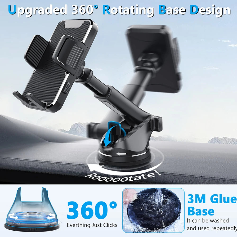 Gravity Sucker Autotelefonhalter 360° – Saugnapf, Armaturenbrett & Windschutzscheibe