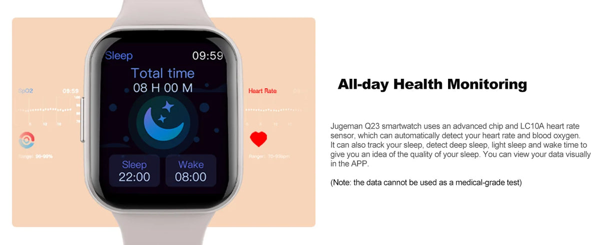 Smartwatch Fitness Tracker für Damen & Herren – 1,69" Touch Display, Schrittzähler & Schlafmonitor