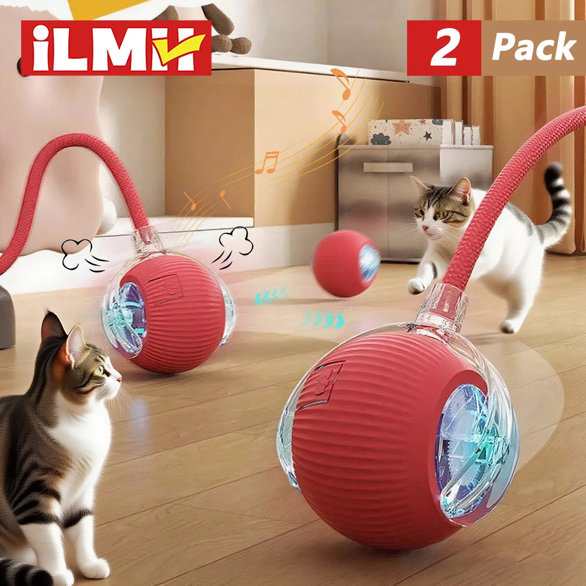 Interaktiver Rollball für Katzen & Hunde – Automatisch, Wiederaufladbar, Smart | 23 Varianten