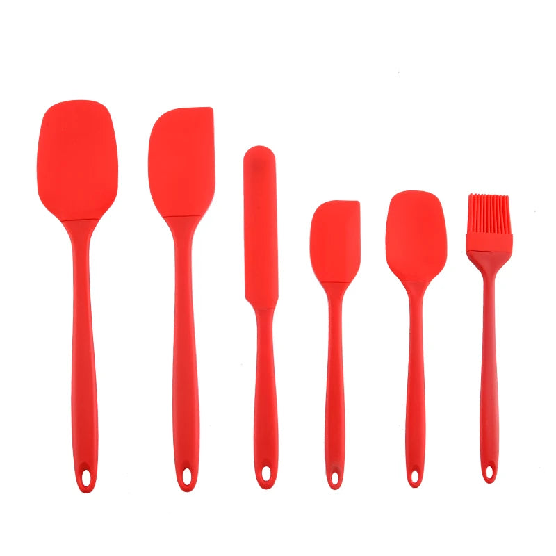 Silikon-Küchenutensilien Set 6-teilig – Spatel, Cremespatel & Ölpinsel
