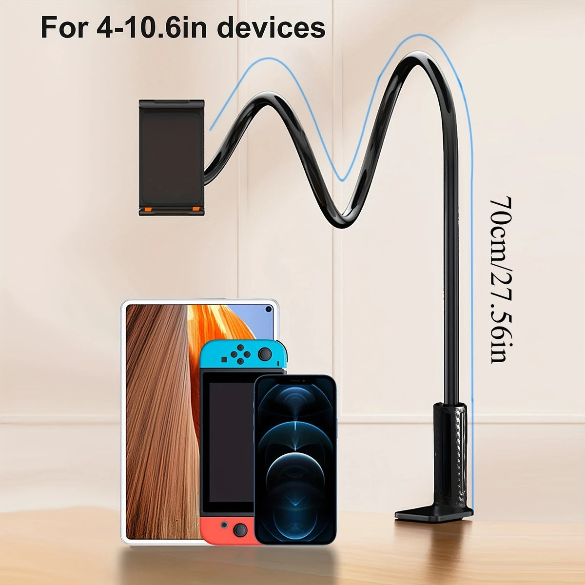 Tablet & Handy Halter mit langem Arm – 360° drehbar, für Bett, Schreibtisch & Kopfteil