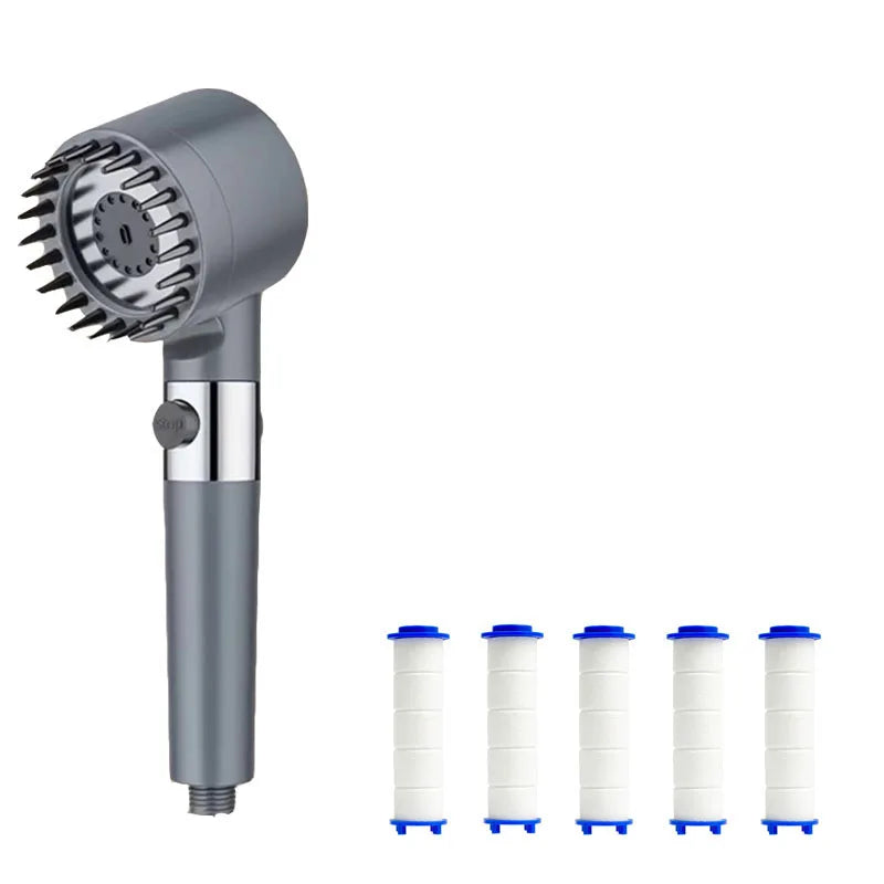 Duschkopf mit 3 Einstellungen – Druckerhöhend, Massagefunktion & Filter | ABS