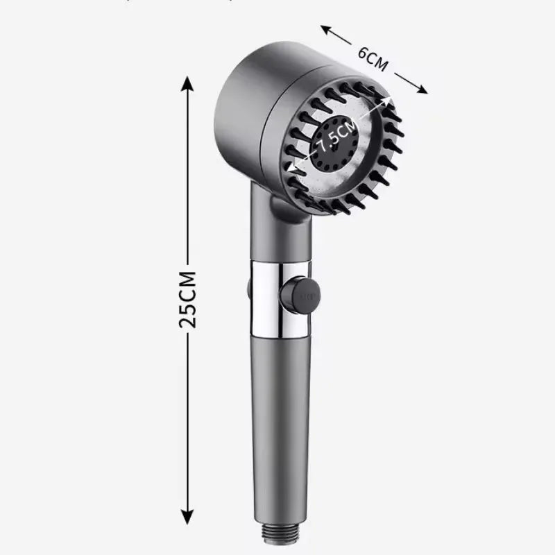 Duschkopf mit 3 Einstellungen – Druckerhöhend, Massagefunktion & Filter | ABS