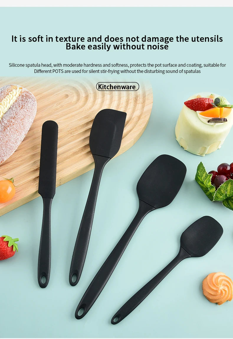Silikon-Küchenutensilien Set 6-teilig – Spatel, Cremespatel & Ölpinsel