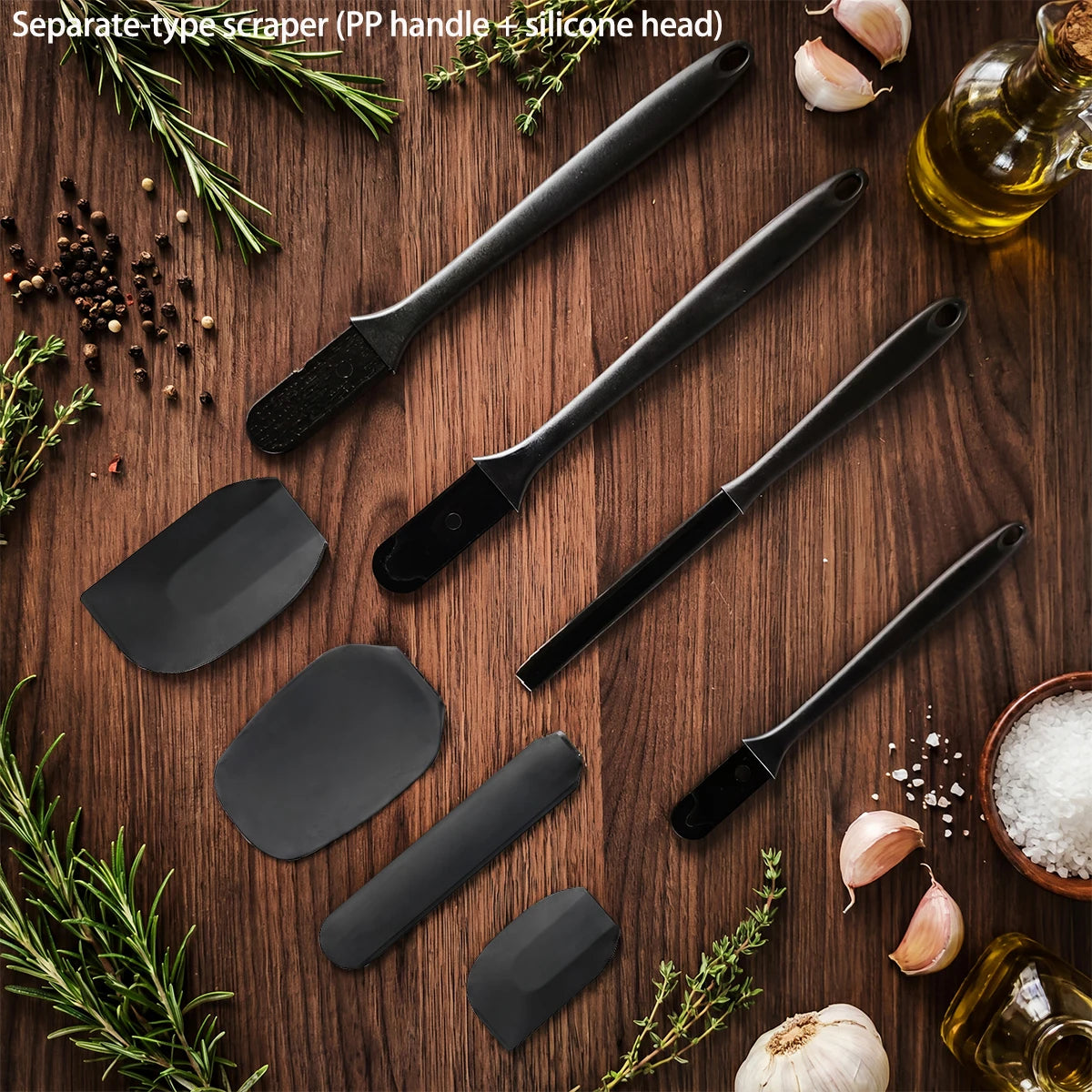 Silikon-Küchenutensilien Set 6-teilig – Spatel, Cremespatel & Ölpinsel