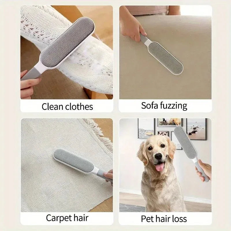 Doppelseitiger Tierhaarentferner – Elektrostatische Fusselbürste für Katzen & Hunde | Kleidung, Sofa & Teppich