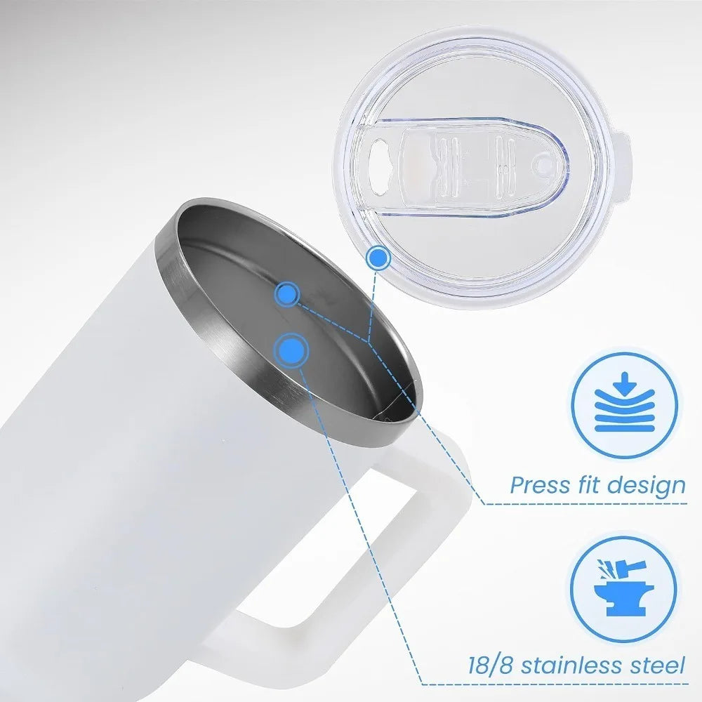 Stainless Steel Water Bottle 1200ml – Vacuum Insulated, Leakproof with Straw Lid