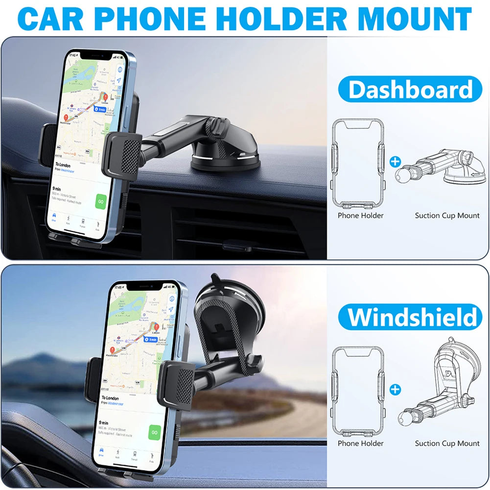 Gravity Sucker Autotelefonhalter 360° – Saugnapf, Armaturenbrett & Windschutzscheibe