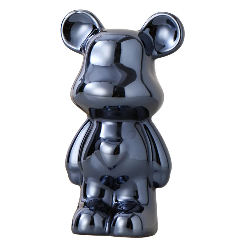 Europäische Galvanik Keramik Bär Puppe Tier Ornamente Home Desktop Dekoration Wohnzimmer Dekoration dekorative Figuren