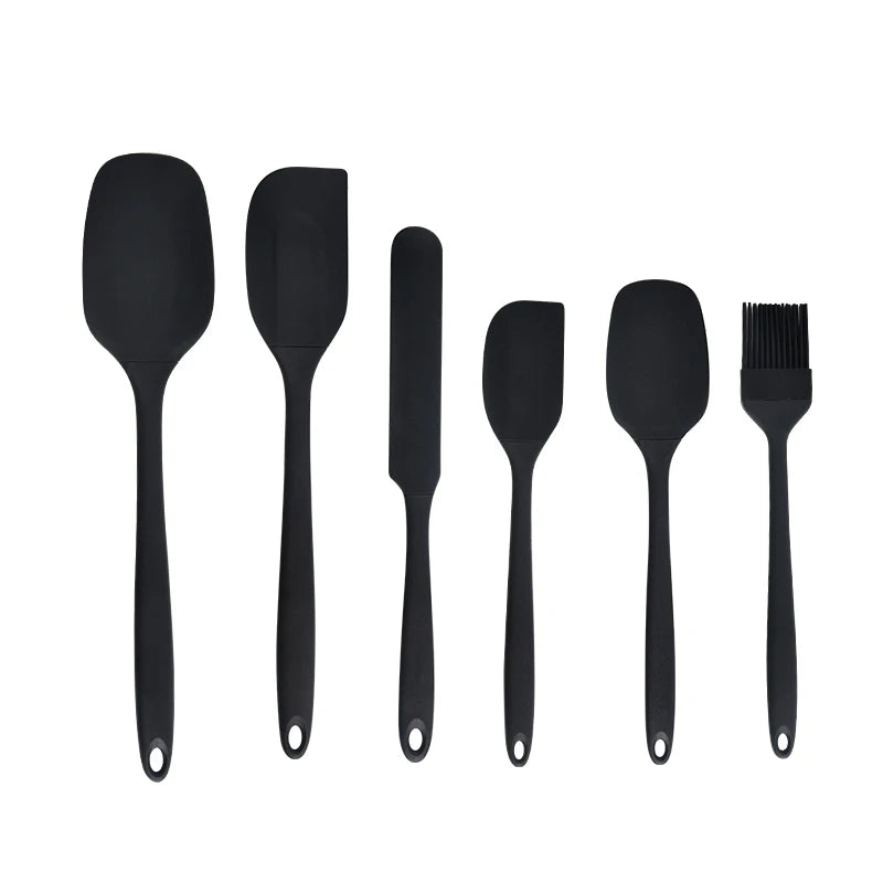 Silikon-Küchenutensilien Set 6-teilig – Spatel, Cremespatel & Ölpinsel