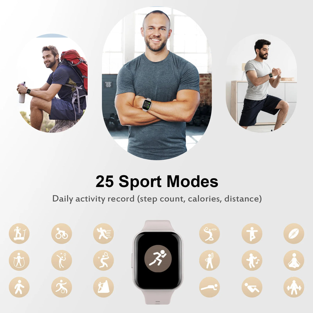 Smartwatch Fitness Tracker für Damen & Herren – 1,69" Touch Display, Schrittzähler & Schlafmonitor