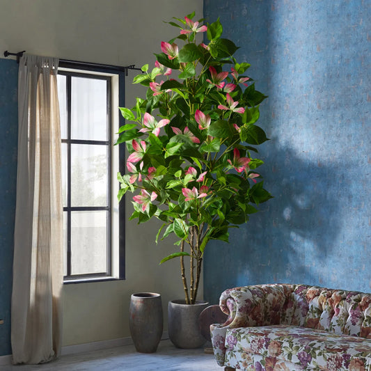 Blühender Kunstbaum 82–144cm – Magnolien-Stil, 3 Farben, für Innen & Außen | Hochzeit & Deko
