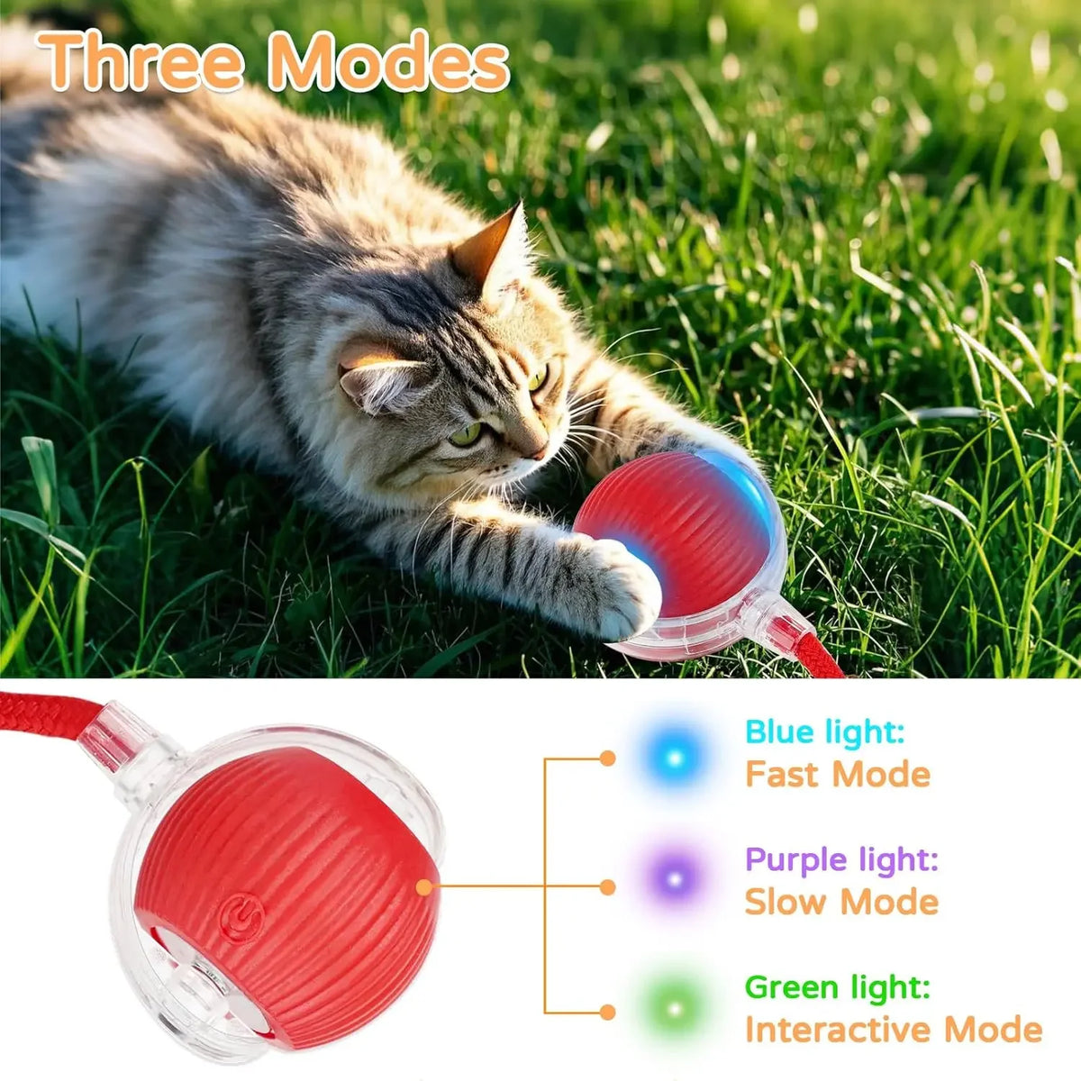 Interaktiver Rollball für Katzen & Hunde – Automatisch, Wiederaufladbar, Smart | 23 Varianten