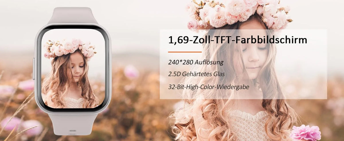 Smartwatch Fitness Tracker für Damen & Herren – 1,69" Touch Display, Schrittzähler & Schlafmonitor