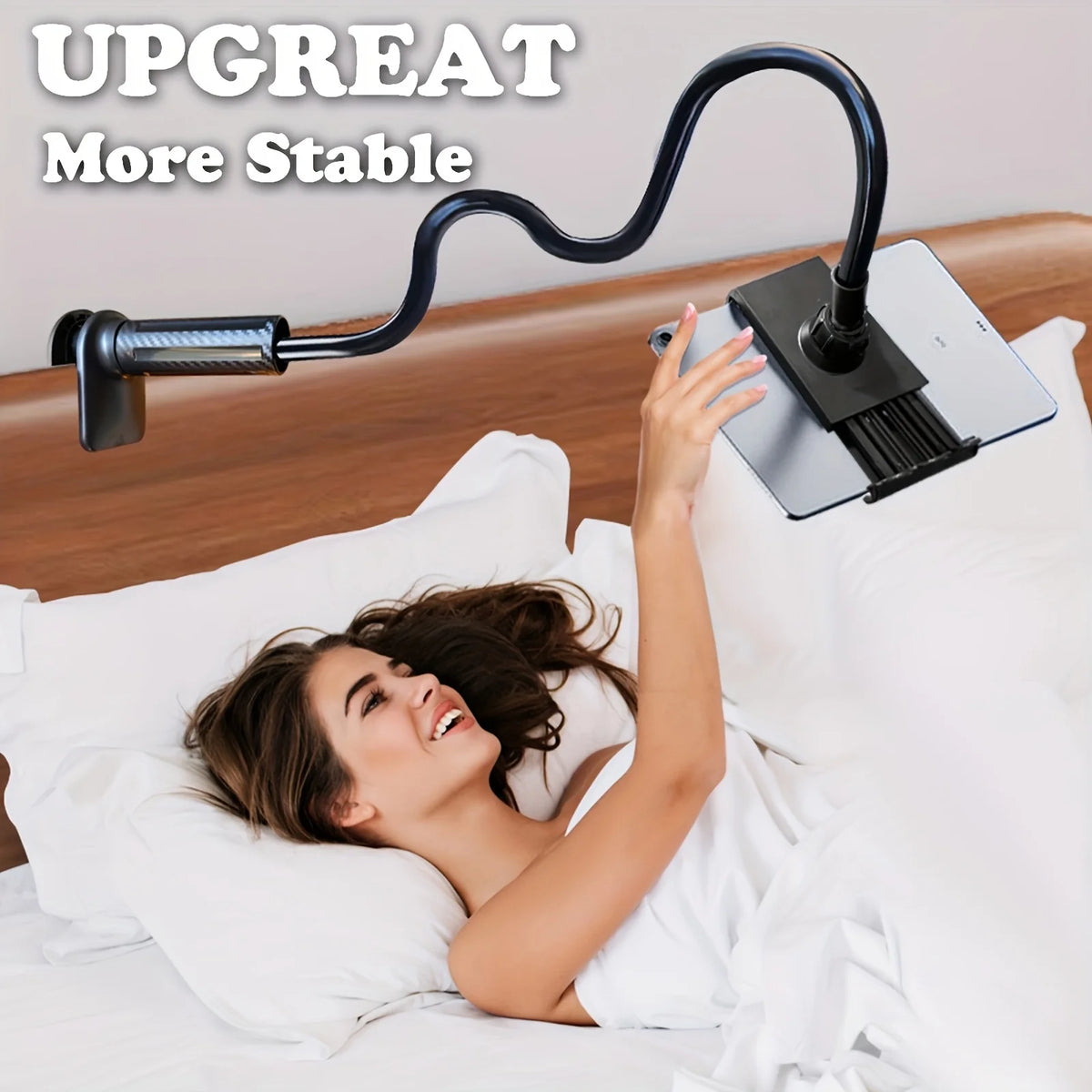 Tablet & Handy Halter mit langem Arm – 360° drehbar, für Bett, Schreibtisch & Kopfteil