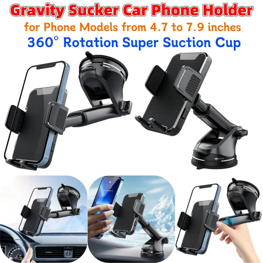 Gravity Sucker Autotelefonhalter 360° – Saugnapf, Armaturenbrett & Windschutzscheibe