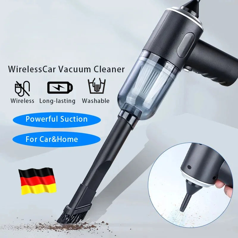 Kabelloser Auto-Staubsauger 9000Pa – 120W, 25 Min Akku, Nass & Trocken, USB-C | Mini