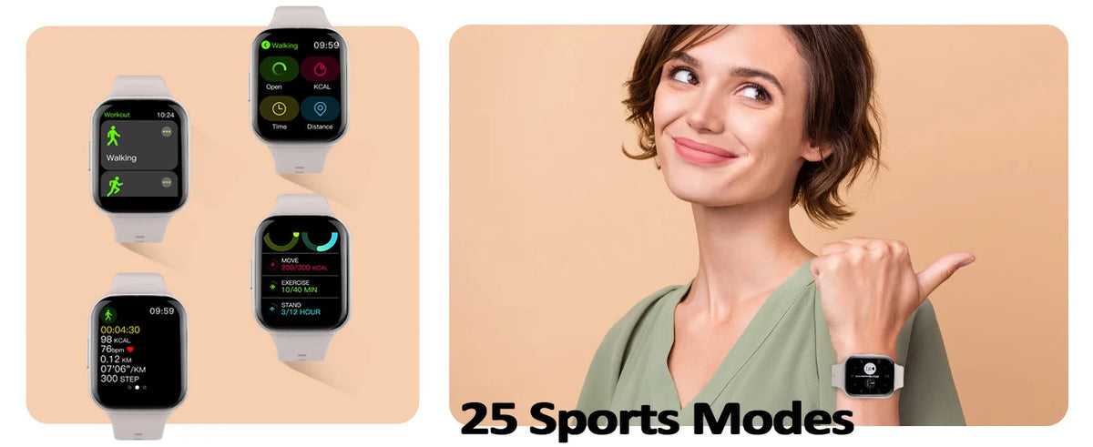 Smartwatch Fitness Tracker für Damen & Herren – 1,69" Touch Display, Schrittzähler & Schlafmonitor