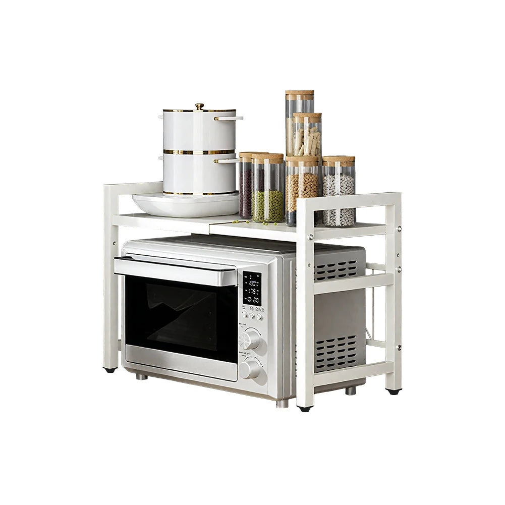 Erweiterbarer Mikrowellen-Regal-Organizer 42–64 cm – Rostfrei für Küche & Arbeitsplatte