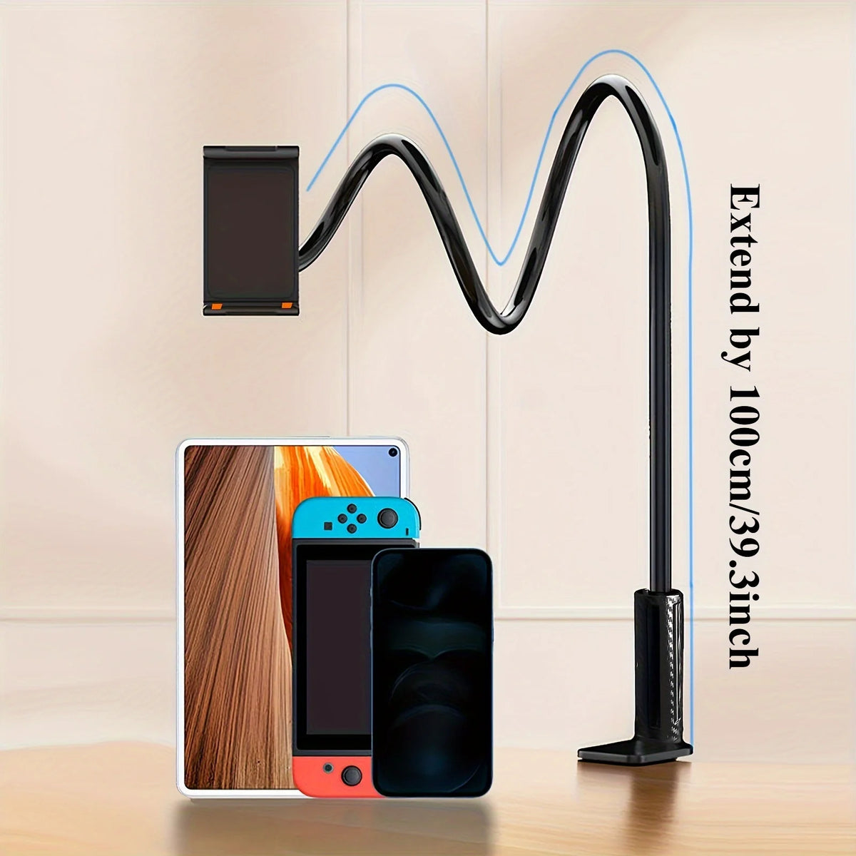 Tablet & Handy Halter mit langem Arm – 360° drehbar, für Bett, Schreibtisch & Kopfteil