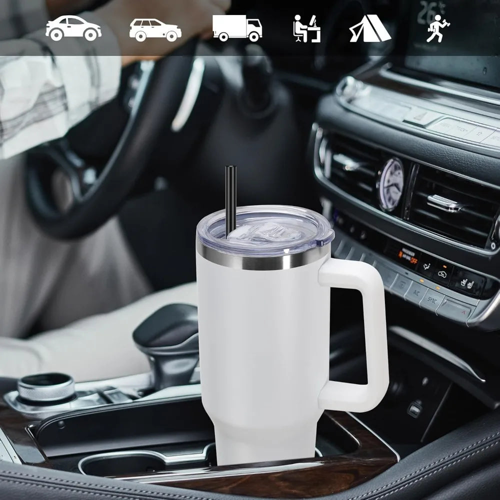 Stainless Steel Water Bottle 1200ml – Vacuum Insulated, Leakproof with Straw Lid