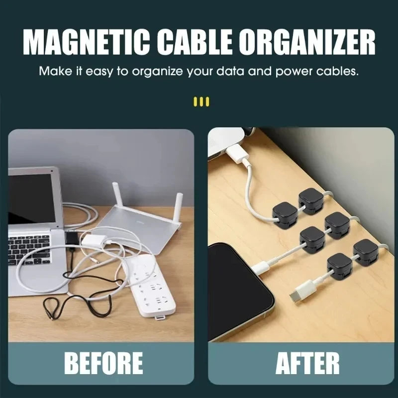Magnetischer Kabelclip Selbstklebend – Kabel-Organizer für Schreibtisch & Heimbüro | 1/6/12er Set