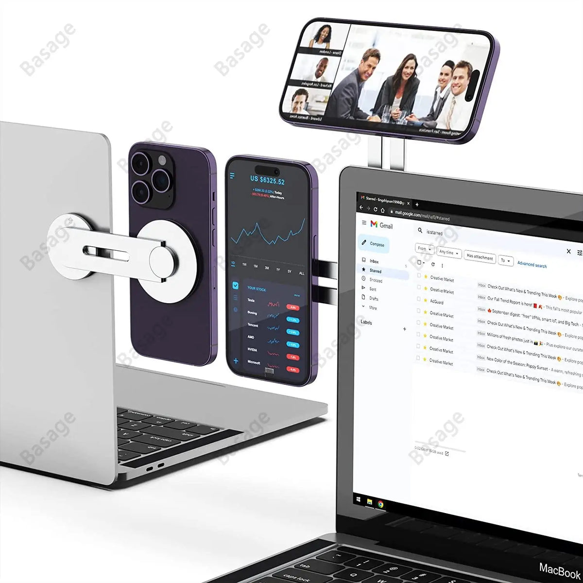 Kontinuität Flip iPhone Laptop-Halterung – Magnetisch, schwenkbar 180°